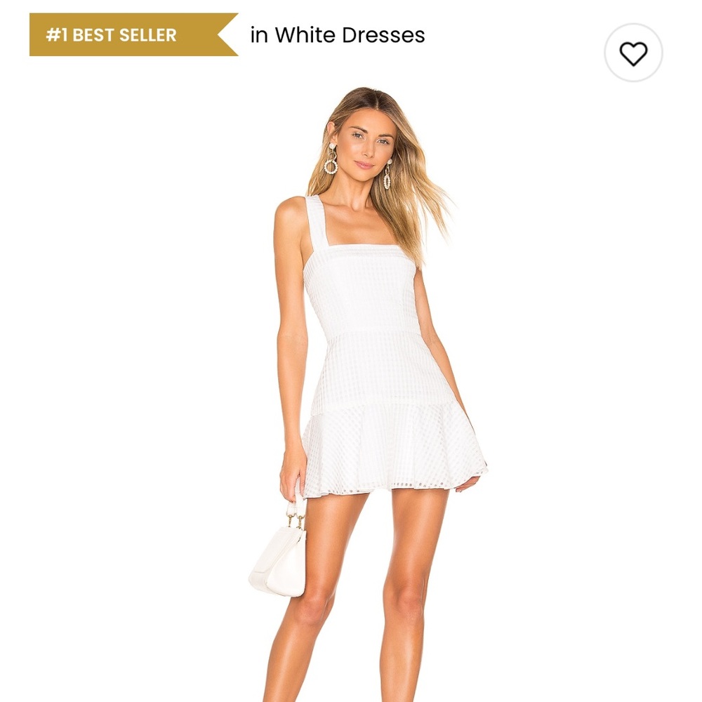 Amanda Uprichard White Annalise Mini Dress in Gingham Organza